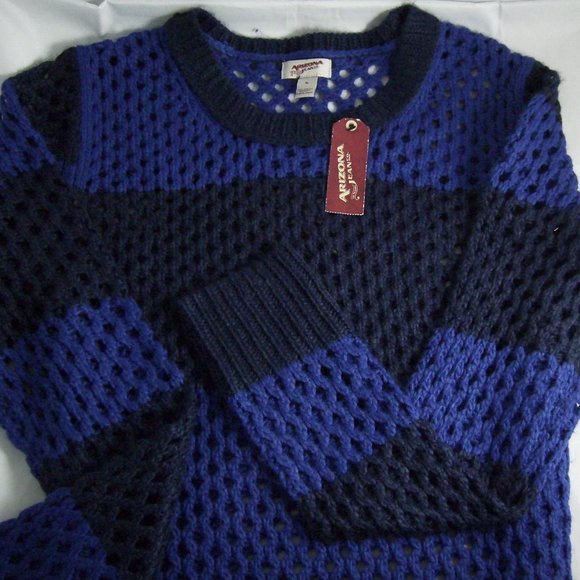 Arizona Jean Co. Mesh-Stitch Clematis/Navy Sweater - Picture 5 of 6